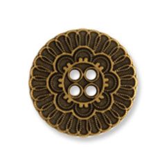 **-Metal 4 Hole Flower Button G4228 :: 24mm :: Bronze-** ##-Trimits G422836-70-##