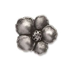 **-Metal Flower Button G4241 :: 25mm :: Antique Silver-** ##-Trimits G424140-100-##