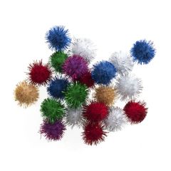 **-13mm Metallic Pom Poms In Bulk :: Assorted-** ##-Trimits PP70-##