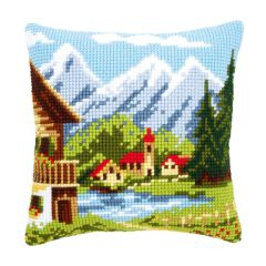 **-Cross Stitch Cushion: Alpine Village I-** ##-Vervaco PN-0009079-##