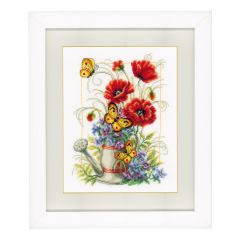 **-Counted Cross Stitch: Watering Can Flowers-** ##-Vervaco PN-0021583-##