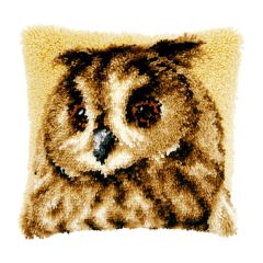 **-Latch Hook Cushion Kit: Brown Owl-** ##-Vervaco PN-0021650-##