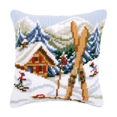 **-Cross Stitch Cushion: Snow Fun-** ##-Vervaco PN-0021868-##