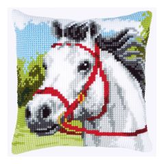 **-Cross Stitch Cushion: White Horse-** ##-Vervaco PN-0144434-##