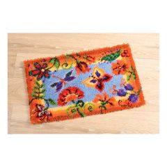 **-Latch Hook Rug: Flowers and Butterflies-** ##-Vervaco PN-0145323-##