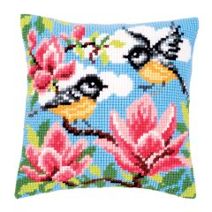 **-Cross Stitch Cushion: Blue Tits-** ##-Vervaco PN-0145589-##