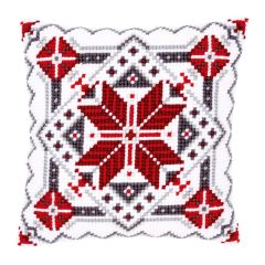 **-Printed Cross Stitch Cushion: Snow Crystal II-** ##-Vervaco PN-0146120-##