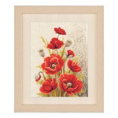 **-Counted Cross Stitch: Poppies & Swirls-** ##-Vervaco PN-0146330-##