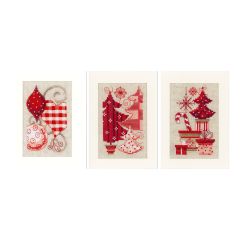**-Cross Stitch Kit: Christmas Motif Cards-** Set of 3 ##-Vervaco PN-0146572-##