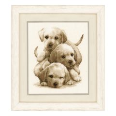 **-Counted Cross Stitch Kit: Labrador Puppies-** ##-Vervaco PN-0148781-##