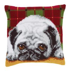 **-Cross Stitch Cushion: Pug-** ##-Vervaco PN-0148811-##