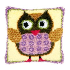 **-Latch Hook Cushion Kit: Miss Owl-** ##-Vervaco PN-0148894-##