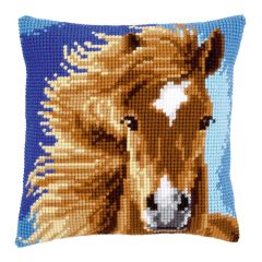 **-Cross Stitch Cushion: Brown Horse-** ##-Vervaco PN-0149463-##