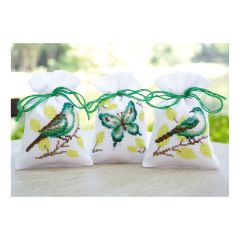 **-Counted Cross Stitch Kit: PP Bag: Bird & Butterfly-** ##-Vervaco PN-0149798-##