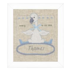 **-Counted Cross Stitch Kit: Birth Record: Goose with Bow-** ##-Vervaco PN-0150085-##