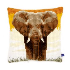**-Cross Stitch Cushion: Elephant in the Savannah-** ##-Vervaco PN-0150146-##