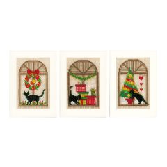 **-Counted Cross Stitch Cards: Christmas Atmosphere (Set of 3)-** ##-Vervaco PN-0150427-##