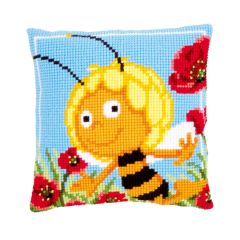 **-Printed Cross Stitch Cushion: Maya In The Poppies-** ##-Vervaco PN-0150894-##