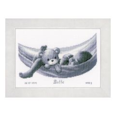 **-Counted Cross Stitch Kit: Birth Record: Baby in Hammock-** ##-Vervaco PN-0150906-##