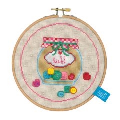 **-Counted Cross Stitch Kit: Button Jar-** ##-Vervaco PN-0150923-##