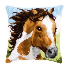 **-Cross Stitch Cushion: Fiery Stallion-** ##-Vervaco PN-0151037-##