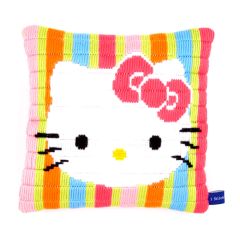 **-Long Stitch Cushion: Hello Kitty Striped-** ##-Vervaco PN-0153797-##
