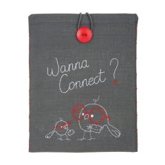 **-Embroidery Tablet Cover: Wanna Connect?-** ##-Vervaco PN-0156717-##