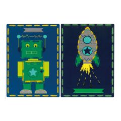 **-Embroidery Cards: Robot and Rocket (Set of 2)-** ##-Vervaco PN-0157038-##