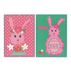 **-Embroidery Cards: Rabbit with Flowers (Set of 2)-** ##-Vervaco PN-0157041-##