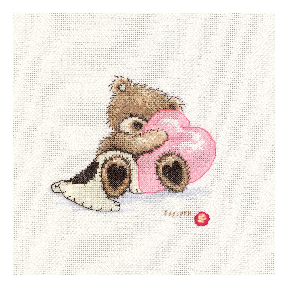 VERVACO Counted Cross Stitch Kit Popcorn Dreaming Bear 0011197