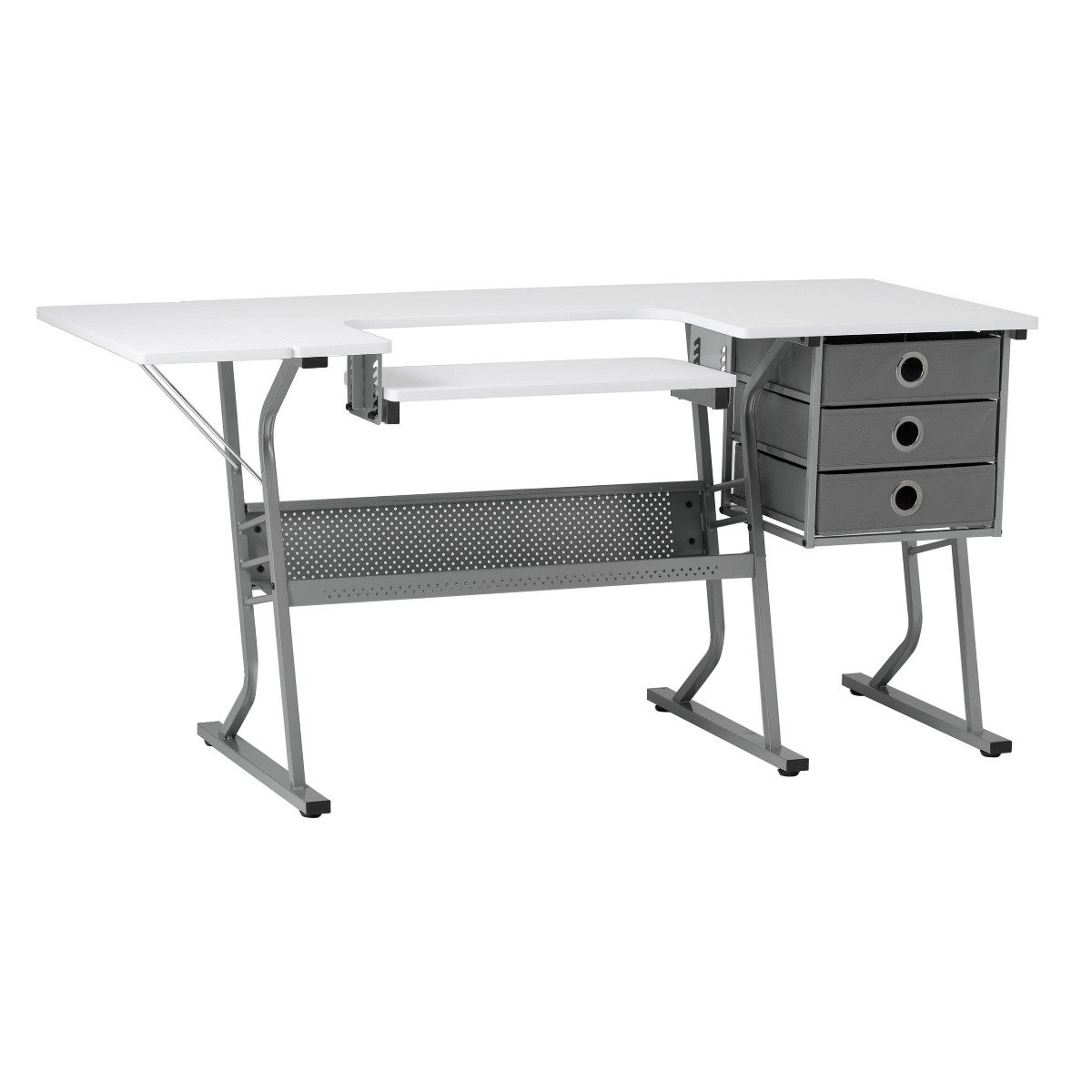 Image of: Eclipse Ultra Sewing Machine/ Hobby Table in Grey / White - Sewing Online 13376
