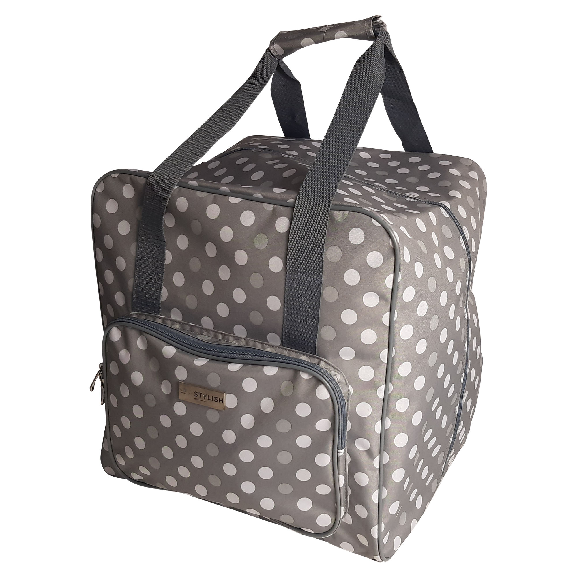 Image of: Overlocker Bag Grey Polka 38 x 35.5 x 33 cm, Sew Stylish PT650-GREY-POLKA