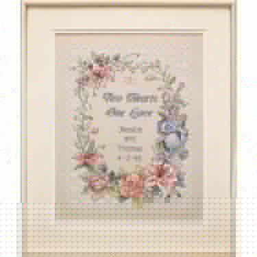 <strong>Two Hearts Wedding Record Stamped Cross Stitch Kit</strong> <em>Dimensions D03122</em>