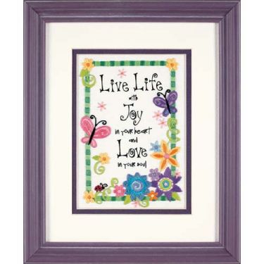 <strong>Live Life Crewel Embroidery Kit</strong> <em>Dimensions D06231</em>