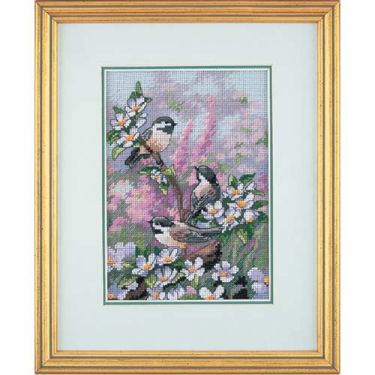 <strong>Chickadees In Spring Cross Stitch Kit</strong> <em>Dimensions D06884</em>