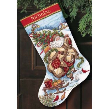 <strong>Santas Journey Stocking Christmas Cross Stitch Kit</strong> <em>Dimensions D08752</em>