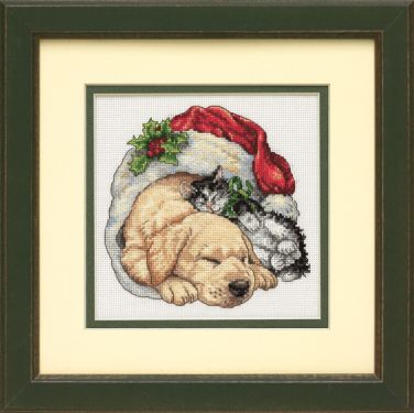 <strong>Christmas Morning Pets Christmas Cross Stitch Kit</strong> <em>Dimensions D08826</em>