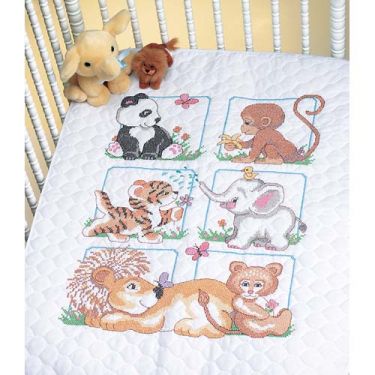 <strong>Animal Babies Stamped Cross Stitch Kit</strong> <em>Dimensions D13083</em>