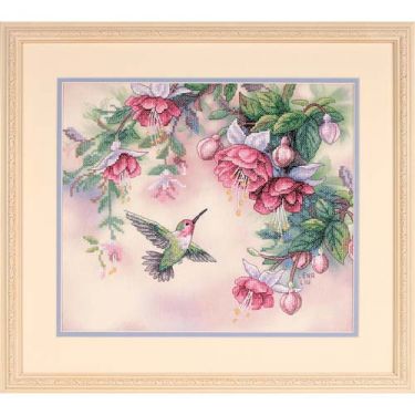 <strong>Humming Birds And Fuchsias Stamped Cross Stitch Kit</strong> <em>Dimensions D13139</em>