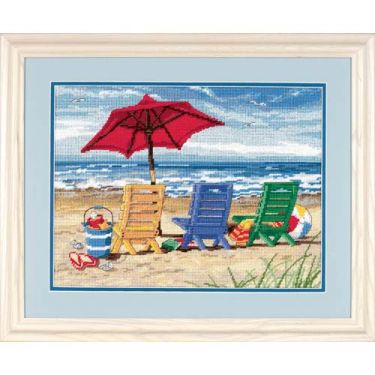 <strong>Beach Chair Trio Needlepoint/Tapestry Kit</strong> <em>Dimensions D72-120022</em>