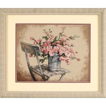 <strong>Roses On A White Chair Counted Cross Stitch Kit</strong> <em>Dimensions D35187</em>