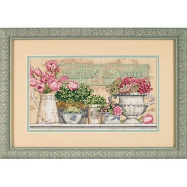 <strong>Flowers Of Paris Counted Cross Stitch Kit</strong> <em>Dimensions D35204</em>