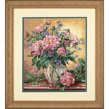 <strong>Peonies And Canterbury Bells Cross Stitch Kit</strong> <em>Dimensions D35211</em>