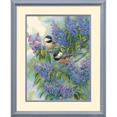 <strong>Chickadees Adnd Lilacs Cross Stitch Kit</strong> <em>Dimensions D35258</em>