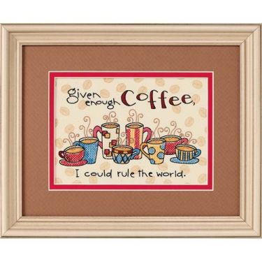 <strong>Enough Coffee Stamped Cross Stitch Kit</strong> <em>Dimensions D65019</em>