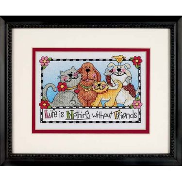 <strong>Life Nothing Without Friends Counted Cross Stitch Kit</strong> <em>Dimensions D65101</em>