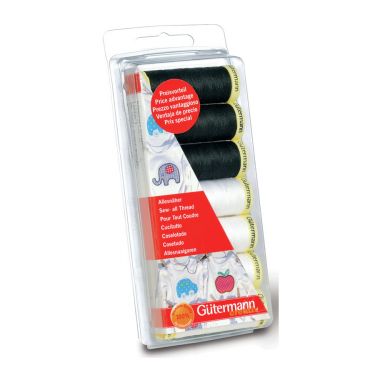 <strong>Thread Set: Sew-all: Black & White: 7 X 100m</strong> <em>Gütermann Thread 731110-1</em>