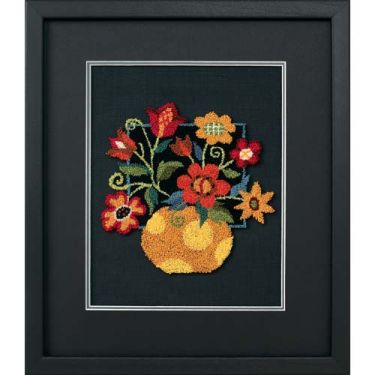 <strong>Floral On Black Punch Needle Kit</strong> <em>Dimensions D73222</em>