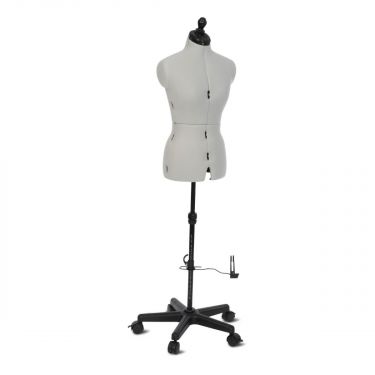 <strong>Adjustable Dressmakers Dummy</strong> <span>Celine Standard Plus in Grey Fabric with Hem Marker, Dress Form Sizes 10 to 22, Pin, Measure, Fit and Display your Clothes on this Tailors Dummy</span> <em>Sewing Online FG96-0-2-</em>