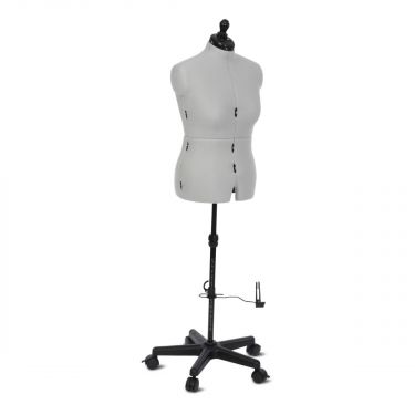 <strong>Adjustable Dressmakers Dummy</strong> <span>Celine Standard Plus in Grey Fabric with Hem Marker, Dress Form Sizes 16 to 20, Pin, Measure, Fit and Display your Clothes on this Tailors Dummy</span> <em>Sewing Online FG961</em>